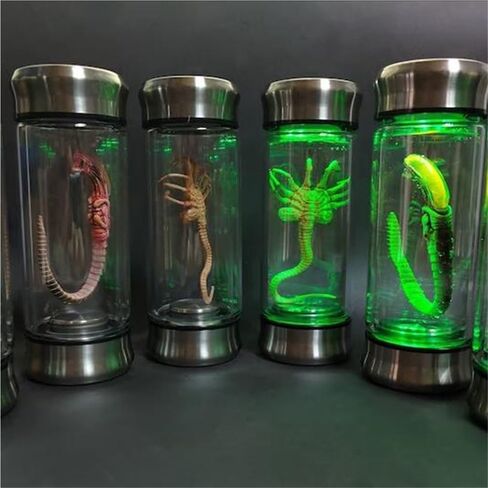 Alien Creature Popcorn Bucket, LED Lighted Alien Gothic Popcorn Bucket Home Decor, Creepy Halloween Party Tabletop Decoration Accessories(Alien Creature) in Saudi Arabia