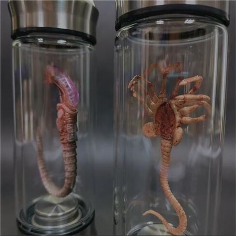 Alien Creature Popcorn Bucket, LED Lighted Alien Gothic Popcorn Bucket Home Decor, Creepy Halloween Party Tabletop Decoration Accessories(Alien Creature) in Saudi Arabia