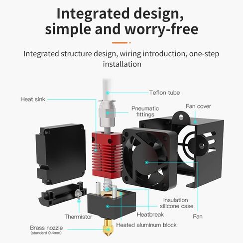 Creality Original Ender 3 Full Assembled Hotend Set, Replacement Full Assemble Hotend Kit with Mental Shell and Dual Fan for Ender 3 / Ender 3S/ Ender 3 Pro in Saudi Arabia