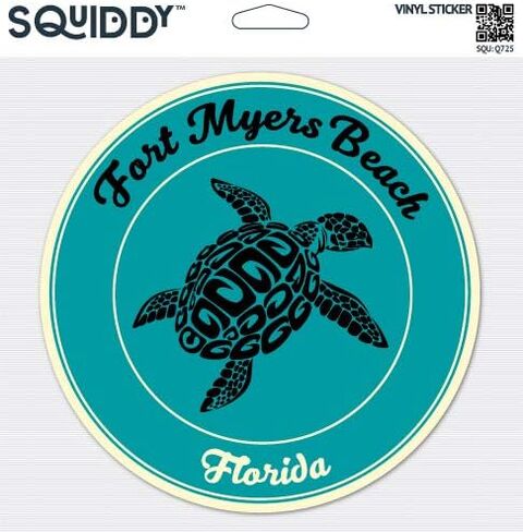 Squiddy Fort Myers Beach Florida - Vinyl Sticker for Car, Laptop, Notebook (4" high) in Saudi Arabia