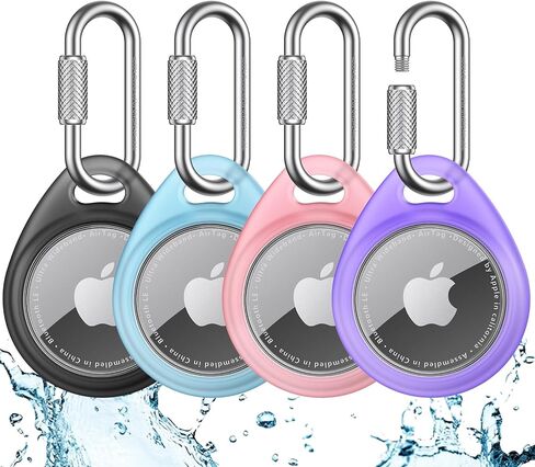 UNBREAKcable Holder for Apple AirTag-4 Pack [Fit Tightly Design] [Easy to Install] [Hold AirTag Securely] Waterproof TPU Shell Protective Case with Duty 304 Stainless Steel Keychain for Backpacks/Pets in Saudi Arabia