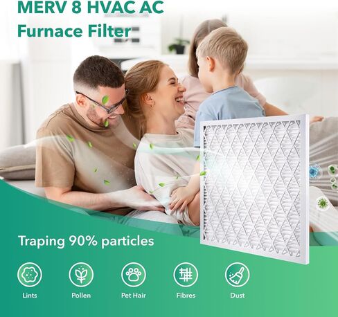 12x12x1 Air Filter 2 PACK, MERV 8 MPR 600 Pleated HVAC AC Furnace Dust Defense Air Filters Replacement (Actual Size: 11.70x11.70x0.75 Inches) VairGauze in Saudi Arabia
