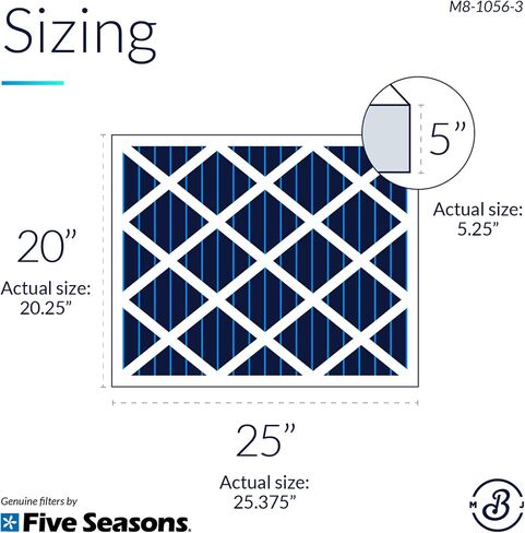 M8-1056 20x25x5 (Actual Size: 20-1/4 x 25-3/8 x 5-1/4) Amana & Five Seasons MERV 11 Media Filter (3 Pack) in Saudi Arabia