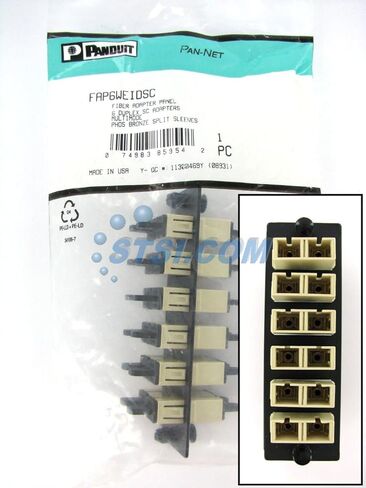 Panduit FAP6WEIDSC Multi-Mode 6-Port Fiber Adapter Panel with Phosphor Bronze Split Sleeve, Electric Ivory in Saudi Arabia