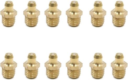 12Pcs Pack M10 x 1.5 Thread Brass Straight Grease Nipple Fitting for Car in Saudi Arabia