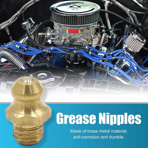 16Pcs Pack 1/4 28 Teeth Thread Brass Straight Grease Nipple Fitting Universal for Motorcycle Car in Saudi Arabia