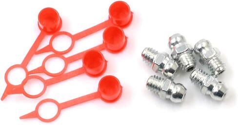 M6 Straight Grease Nipple Fittings W/Dust Cap for Car 5 Set - High Temperature Resistant, Leak-proof, Easy Replacement in Saudi Arabia
