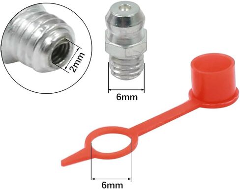 M6 Straight Grease Nipple Fittings W/Dust Cap for Car 5 Set - High Temperature Resistant, Leak-proof, Easy Replacement in Saudi Arabia