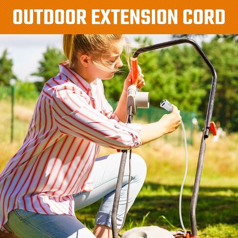 Outdoor Extension Cord Waterproof 10 Ft, White, Indoor, Outdoor Power Cord, Heavy Duty 16/3, Single Outlet, UL Listed, 3-Prong, Grounded Outlet, Extension Wire. in Saudi Arabia