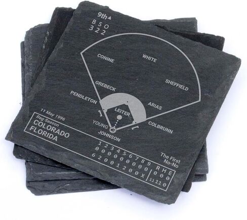 Greatest Marlins Plays: Slate Coasters (Set of 4) | Unique Marlins Gift for Men and Sports Fans | Iconic Marlins Moments in Saudi Arabia
