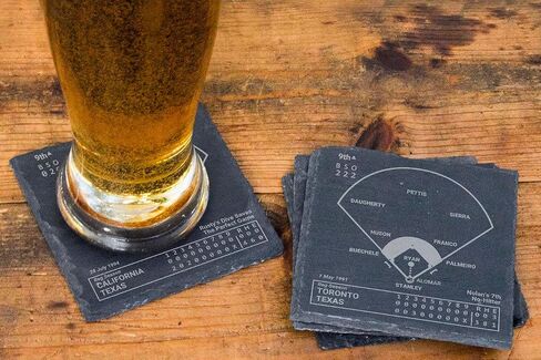 Greatest Marlins Plays: Slate Coasters (Set of 4) | Unique Marlins Gift for Men and Sports Fans | Iconic Marlins Moments in Saudi Arabia