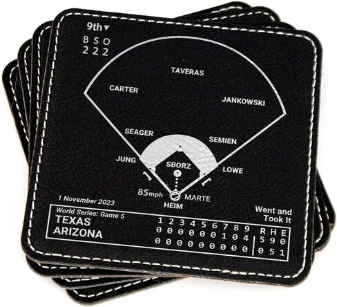 Greatest Marlins Plays: Leatherette Coasters (Set of 4) | Unique Marlins Gift for Men and Sports Fans | Iconic Marlins Moments in Saudi Arabia
