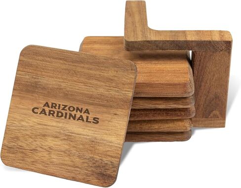 The Memory Company Officially Licensed 6-Pack Team Logo Acacia Square Coaster W/Holder, Seattle Seahawks in Saudi Arabia