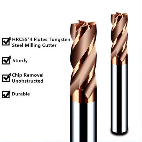 6mm 8mm 12mm Shank HRC55 CNC Carbide Carbide Flat Milling Cutter Tungsten 4 Flute Metal Steel Tool Bit Bit Square Router (1mmx4dx50l) in Saudi Arabia
