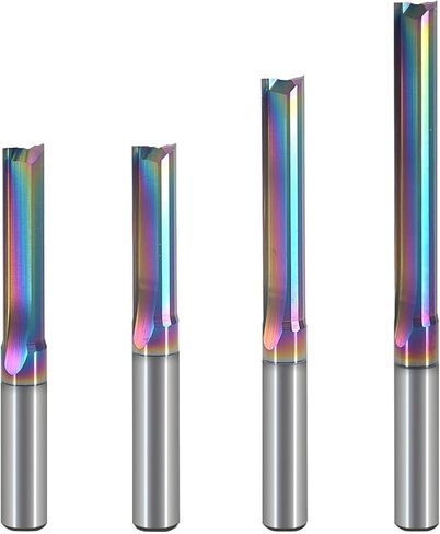 10pcs 3.175/4/5/6/8mm shank 2 flutes طلاء مستقيمة قطع طحن CNC ثنائية الأبعاد أدوات التقطي in Saudi Arabia