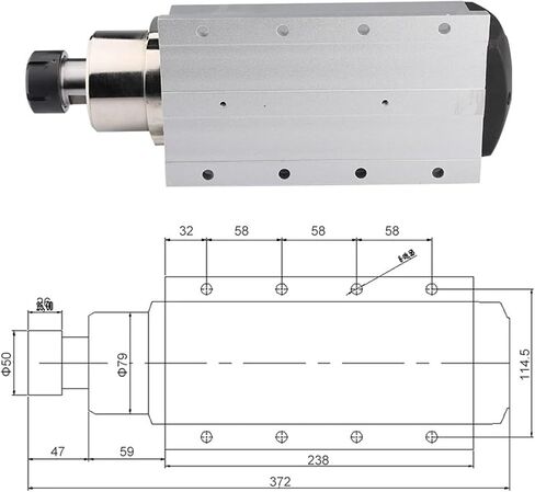 6kw ER32 air Cooled Spindle Motor 4 Bearings for CNC Router 220v 380v mounting Flange(6.0kw 380V) in Saudi Arabia