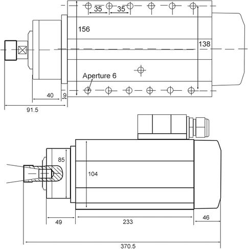 6KW air-Cooled Spindle Motor 380V 220V 18000rpm Chuck ER32 4 Pieces Bearing GDF120-102-6.0(6.0kw ER32 220V) in Saudi Arabia