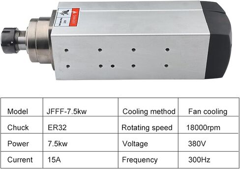 محرك المغزل المبرد بالهواء 7.5kw ER32 220V 380V 4 محامل 300Hz in Saudi Arabia