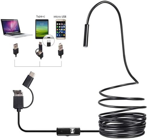 3 In1 Type-C Camera USB Camera for Industrial Indivision ، Camera HD Camera Borescope الصناعية ذات المقاومة المائية مع 6 مصابيح LED ساطعة قابلة للتعديل ، كاميرا أنبوب مصفاة بالوعة الأنبوب للنوافذ (2M) in Saudi Arabia