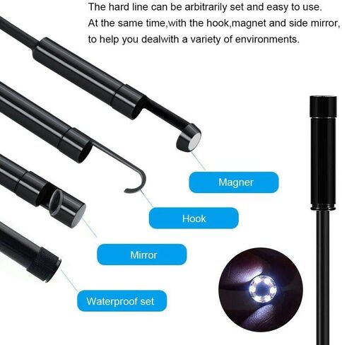 3 In1 Type-C Camera USB Camera for Industrial Indivision ، Camera HD Camera Borescope الصناعية ذات المقاومة المائية مع 6 مصابيح LED ساطعة قابلة للتعديل ، كاميرا أنبوب مصفاة بالوعة الأنبوب للنوافذ (2M) in Saudi Arabia