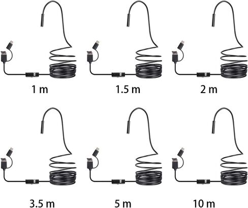 3 In1 Type-C Camera USB Camera for Industrial Indivision ، Camera HD Camera Borescope الصناعية ذات المقاومة المائية مع 6 مصابيح LED ساطعة قابلة للتعديل ، كاميرا أنبوب مصفاة بالوعة الأنبوب للنوافذ (2M) in Saudi Arabia