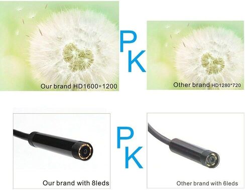 3 In1 Type-C Camera USB Camera for Industrial Indivision ، Camera HD Camera Borescope الصناعية ذات المقاومة المائية مع 6 مصابيح LED ساطعة قابلة للتعديل ، كاميرا أنبوب مصفاة بالوعة الأنبوب للنوافذ (2M) in Saudi Arabia