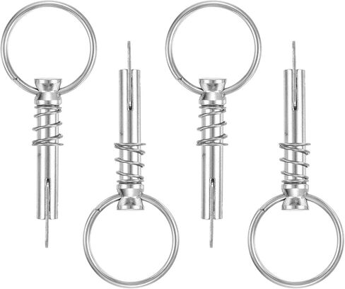 uxcell Quick Release Pin,4Pcs Diameter 1/4"(6mm), Effective Length 3/5"(15mm), Full 316 Stainless Steel Bimini Top Pin with Drop Cam and Spring for Boat Bimini Top Deck Hinge (Silver) in Saudi Arabia