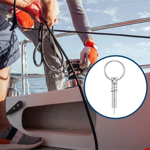 uxcell Quick Release Pin,4Pcs Diameter 1/4"(6mm), Effective Length 3/5"(15mm), Full 316 Stainless Steel Bimini Top Pin with Drop Cam and Spring for Boat Bimini Top Deck Hinge (Silver) in Saudi Arabia