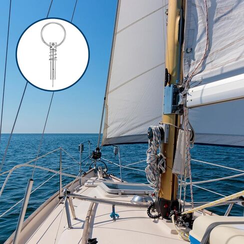 uxcell Quick Release Pin,4Pcs Diameter 1/4"(6mm), Effective Length 3/5"(15mm), Full 316 Stainless Steel Bimini Top Pin with Drop Cam and Spring for Boat Bimini Top Deck Hinge (Silver) in Saudi Arabia