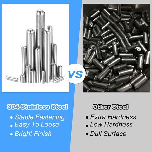Patikil 304 Dowel Dowel Dowel Dowel 5 × 80 مم (5/16 "ضياء) ، 10 أجهزة مركبة مستديرة رأس مسطح مشطو in Saudi Arabia