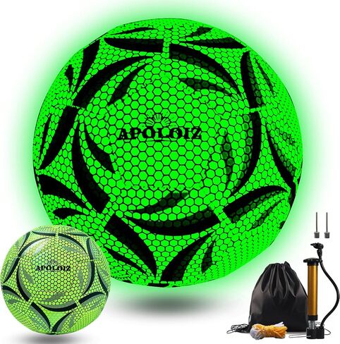 Light Up Soccer Ball,Glow in The Dark Soccer Ball Size 4/5 with Pump,Glowing Luminious Soccer Balls for Day&Night Games and Training Gifts for Men Youth and Adult Night Games in Saudi Arabia