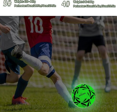Light Up Soccer Ball,Glow in The Dark Soccer Ball Size 4/5 with Pump,Glowing Luminious Soccer Balls for Day&Night Games and Training Gifts for Men Youth and Adult Night Games in Saudi Arabia