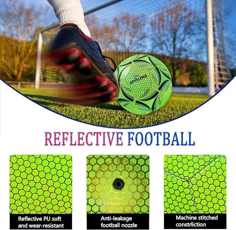 Light Up Soccer Ball,Glow in The Dark Soccer Ball Size 4/5 with Pump,Glowing Luminious Soccer Balls for Day&Night Games and Training Gifts for Men Youth and Adult Night Games in Saudi Arabia