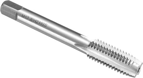 uxcell Hand Plug Tap M12 x 1.25 H2 Metric Left Hand Thread Plug Style Taps Straight Flute Screw Tapping Threading Tool High Speed Steel HSS6542 in Saudi Arabia