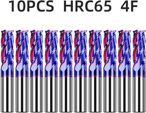 HRC65 4 Flutes Carbide End Mill Tungsten Cuttering CNC CRNC Tools Mill Mills for Stains Stains Steel (10pcs HRC65 4F ، D3XD3X75L) in Kuwait