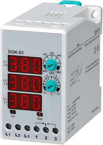 DGK-03 3 * 380VAC Three Phase Overvoltage Protection Relay Overvoltage Seting Digital Protection Relay 1Pcs in Saudi Arabia