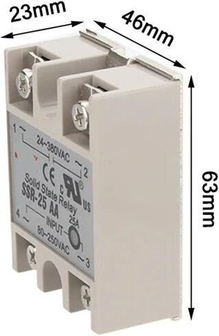 SSR -10AA 25AA 40AA AC Control AC SSR White Shell مرحلة واحدة مرحل الصلبة 24 ~ 380VAC إلى 80 ~ 250VAC 1PCS (25AA) in Saudi Arabia