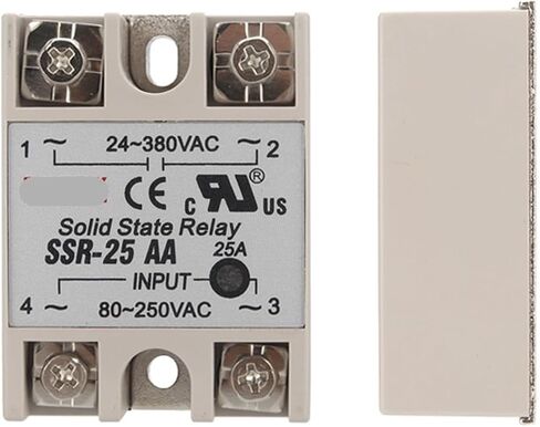SSR -10AA 25AA 40AA AC Control AC SSR White Shell مرحلة واحدة مرحل الصلبة 24 ~ 380VAC إلى 80 ~ 250VAC 1PCS (25AA) in Saudi Arabia