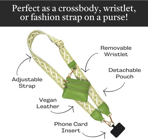 مقطع Xoxo و GO SON STRAP (Peacock Blue - Peacock Blue Pouch) - سلسلة حزام عبر الهاتف Crossbody مع حقيبة محفظة سستة - هاتف حبل على الهاتف in Kuwait