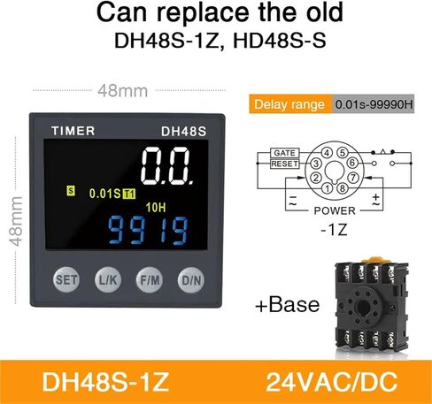 DH48S-1Z 2Z LED RELAINGE RELAY RELAY 0.01S-99990H مع RELAY TIME RELAY DC AC220V 1PCS (DH48S-2H 220VAC) in Saudi Arabia