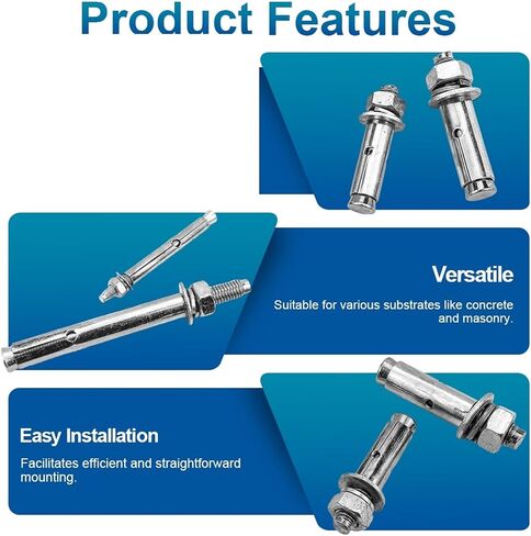 External Hex Expansion Bolt M6 M8 304 Stainless Steel Expansion Screw Bolts Sleeve Anchor for Concrete for Concrete and Drywall(100mm,M8 1pc) in Kuwait
