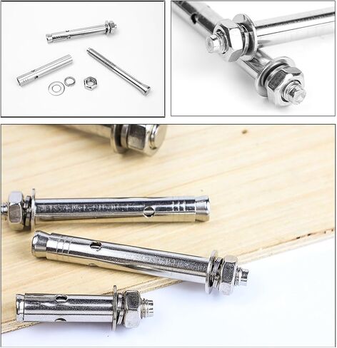 External Hex Expansion Bolt M6 M8 304 Stainless Steel Expansion Screw Bolts Sleeve Anchor for Concrete for Concrete and Drywall(100mm,M8 1pc) in Kuwait