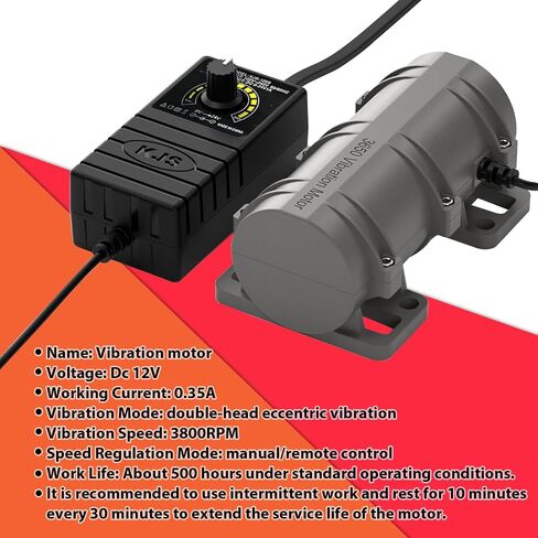 12V DC Motor 3800rpm Strong Vibration Motor Mini Rotary Speed Vibrating Industry Motor for Electric Massage Bed Chair with Adjustable Speed Power Adapter in Saudi Arabia