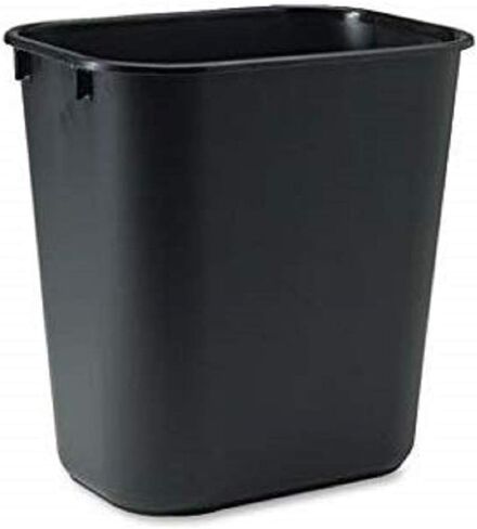 Rubbermaid Commercial 295500BK Deskside Plastic Wastebasket, Rectangular, 3 1/2 gal, Black in Saudi Arabia