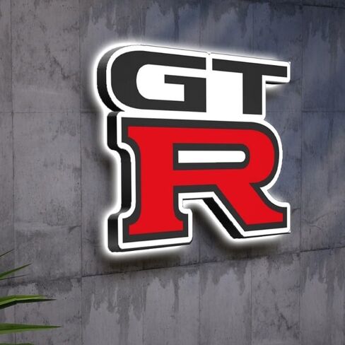 GTR Logo LED Neon Light Sign with USB Powered Dimmable Feature – Sport Car Wall Decor for Garage, Man Cave, Car-Themed Room, Service Area or Auto Display (12x10 inches) in Saudi Arabia