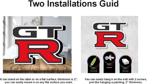 GTR Logo LED Neon Light Sign with USB Powered Dimmable Feature – Sport Car Wall Decor for Garage, Man Cave, Car-Themed Room, Service Area or Auto Display (12x10 inches) in Saudi Arabia