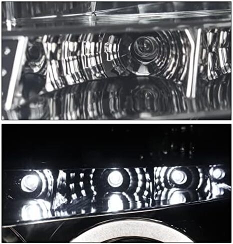 Dual Halo LED Projector Headlights Headlamps Lamps Black For 2004-2012 Nissan Titan / 2004-2007 Armada in Kuwait