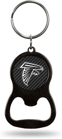 RICO Industries NFL Football Atlanta Falcons Carbon Carbon Metal keychain - فتحات زجاجة المشروبات مع حلقة رئيسية - حجم الجيب in Saudi Arabia