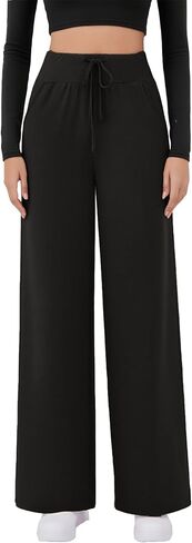 Arolina Women's Wide Leg Pants Casual High Waist Drawstring Palazzo Pants Flowy Drapey Lounge Sweatpants with Pockets in Kuwait