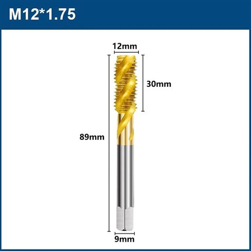 HSS Steel Screw Tap M2-M14 Spiral Drill Metric Thread Tap Set HSS Screw Tap Drill Bits Hand Tools(1pc M7x1.0) in Saudi Arabia